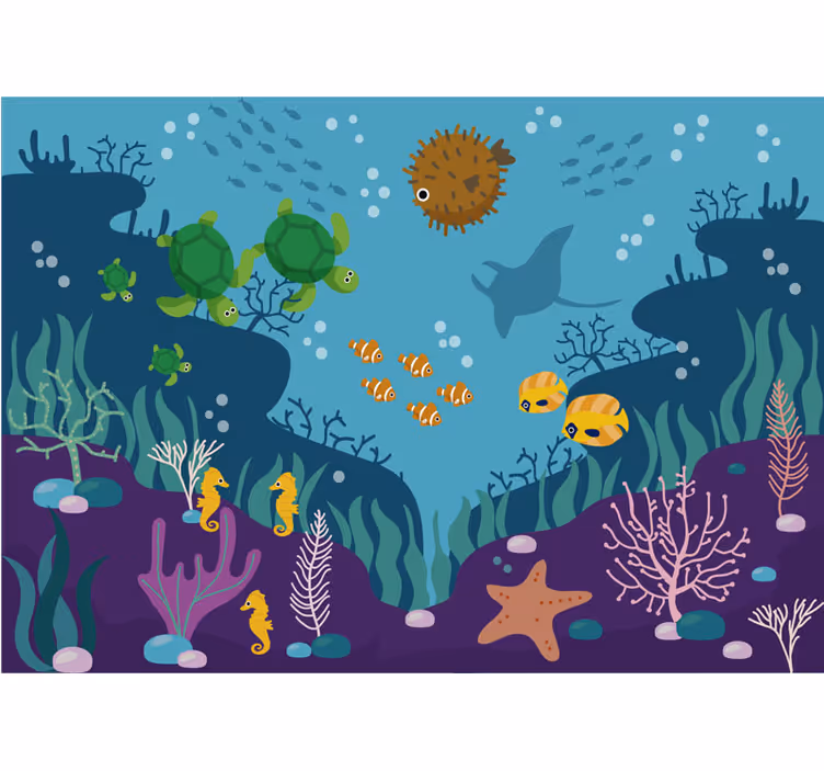 Sea wall mural fish in the water - TenStickers