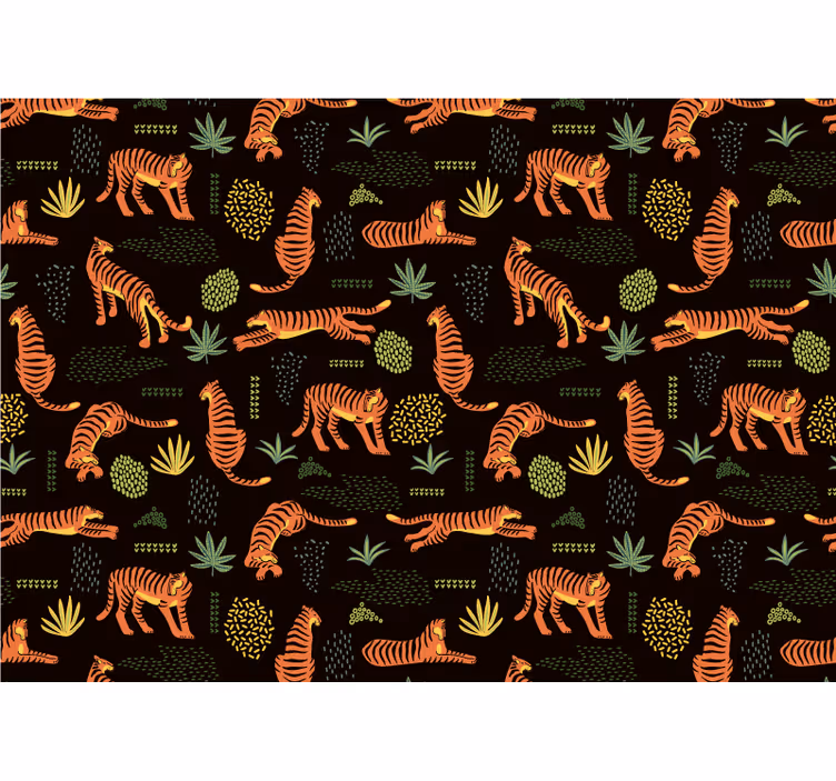Feline red children wall mural - TenStickers