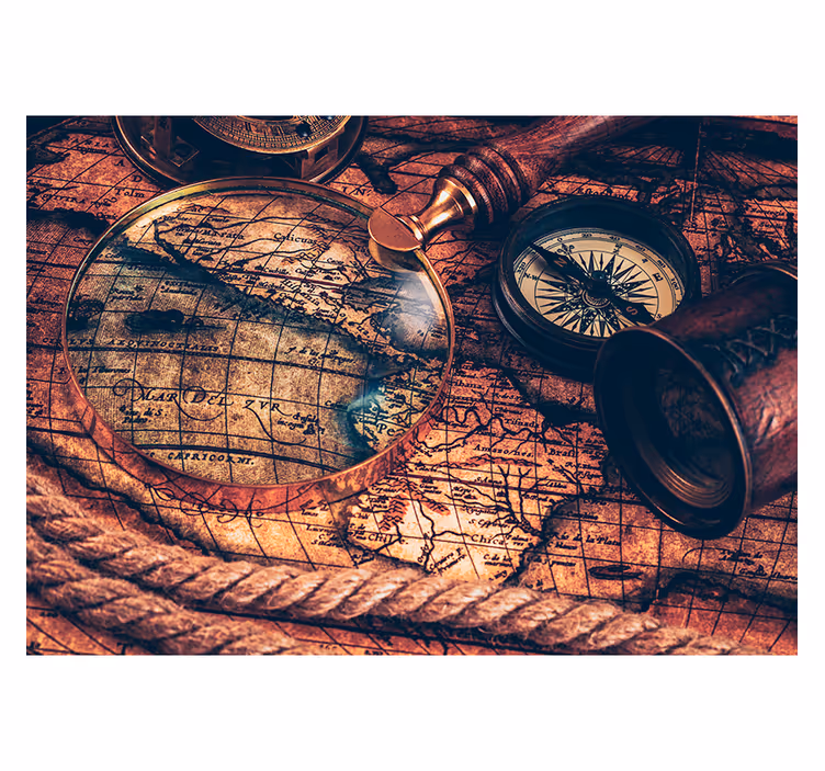 Brown paint world map wall mural - TenStickers