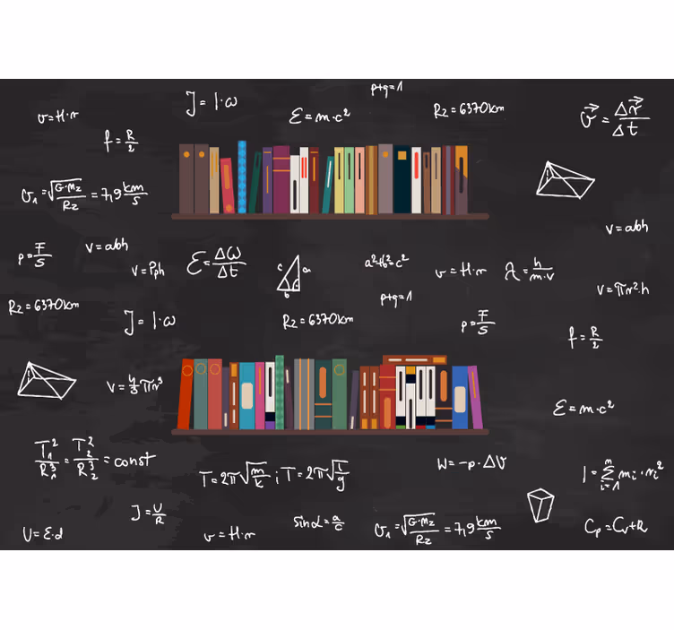 Mathematical Book Collection quote wall mural - TenStickers