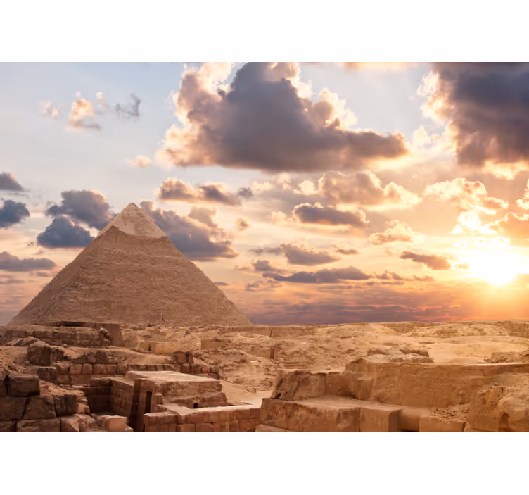 Pyramids design wall mural - TenStickers