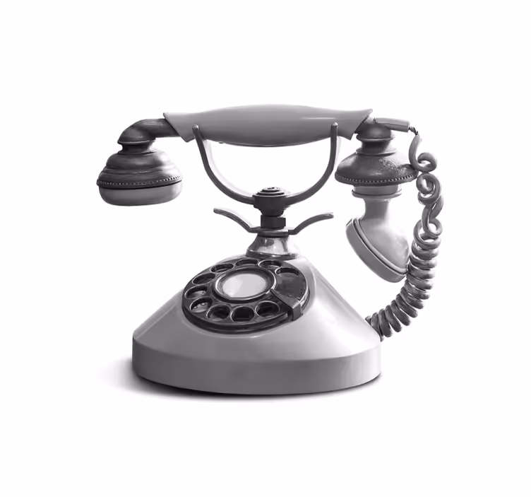 Retro telephone close-up living room wall mural - TenStickers