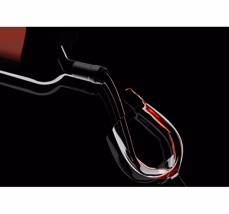Bottle pouring wine 3D Wall Mural - TenStickers