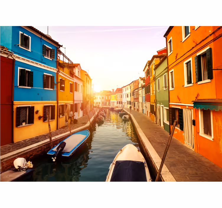 Burano's street 3D Wall Mural - TenStickers