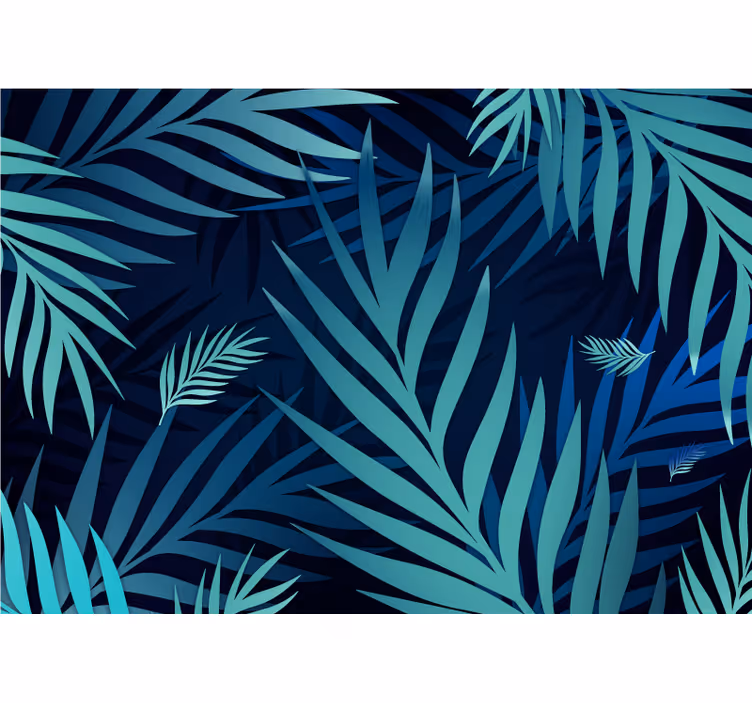 Wall mural bedroom with electric blue sheets - TenStickers