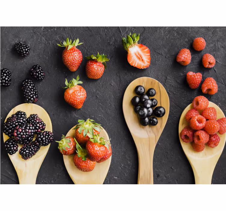 Flower wall mural berry collection display - TenStickers