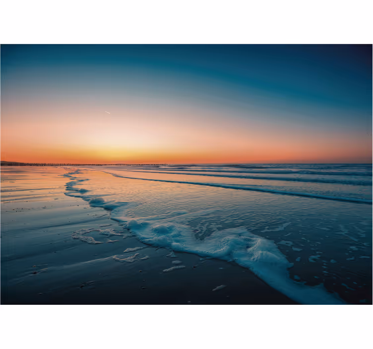 view of the ocean living room wall mural - TenStickers