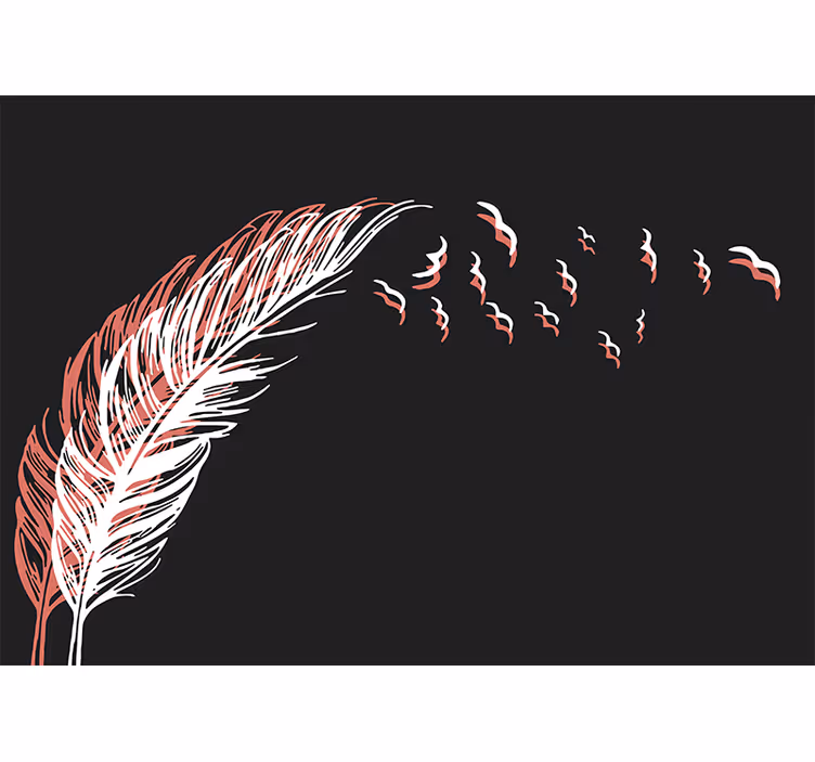 Abstract wall mural feather in fluid motion - TenStickers