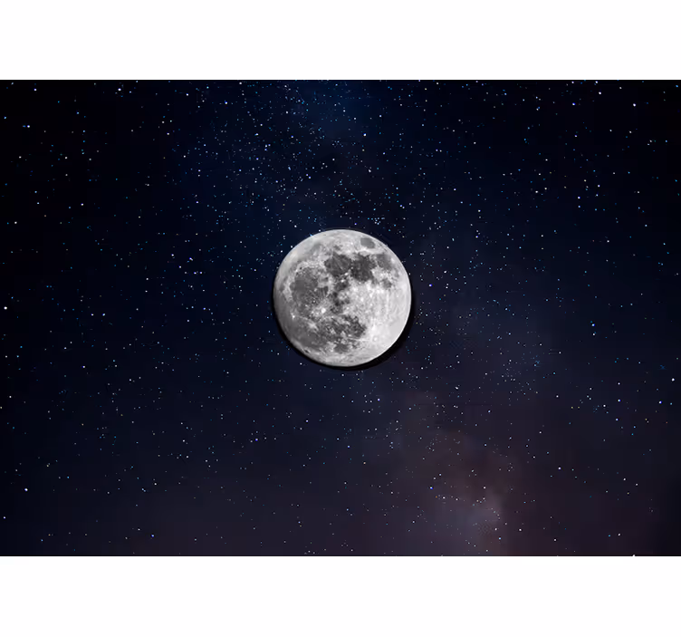 Grey moon in outer space space wall mural - TenStickers
