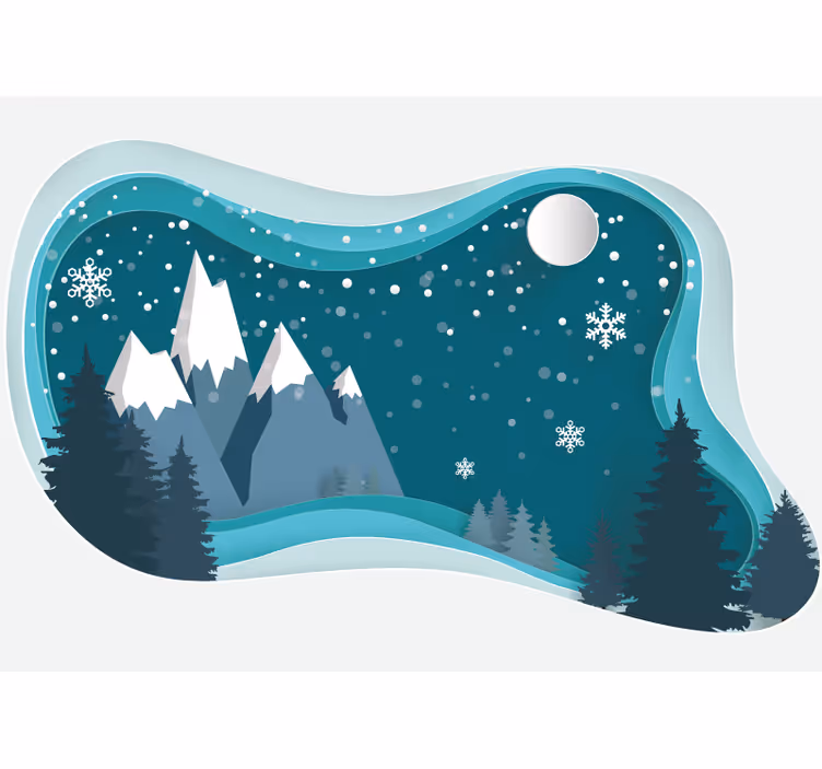 Chilly Alpine Landscape wall mural mountain - TenStickers