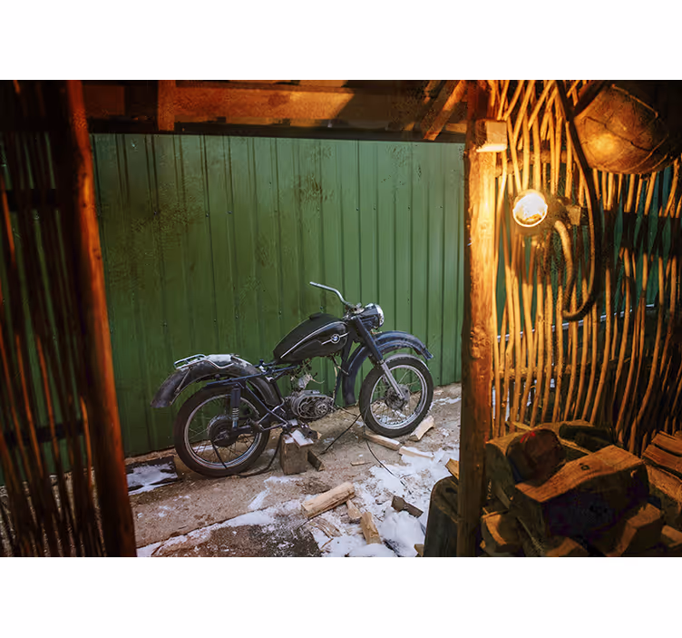 Vintage workshop motorbike wall mural - TenStickers