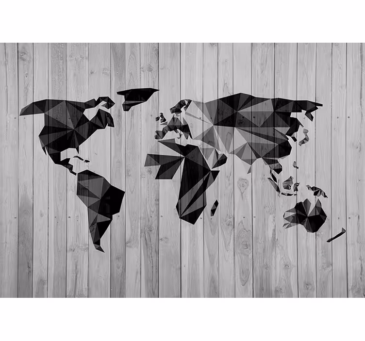Wall mural world map geometric shapes - TenStickers