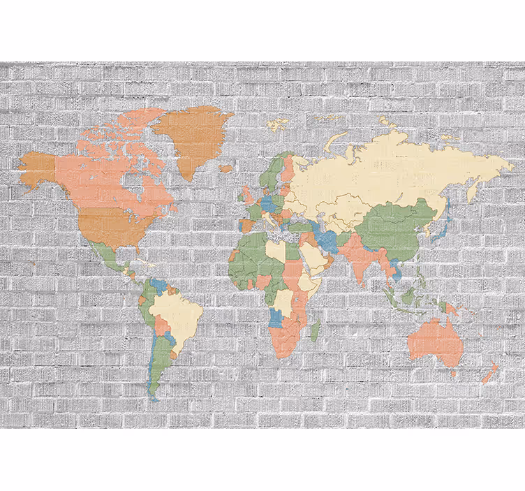 Stone pattern vintage world map mural - TenStickers