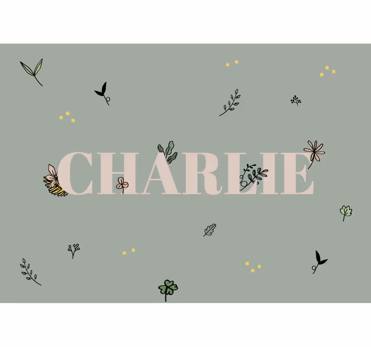 Name with leaves  custom wall mural - TenStickers