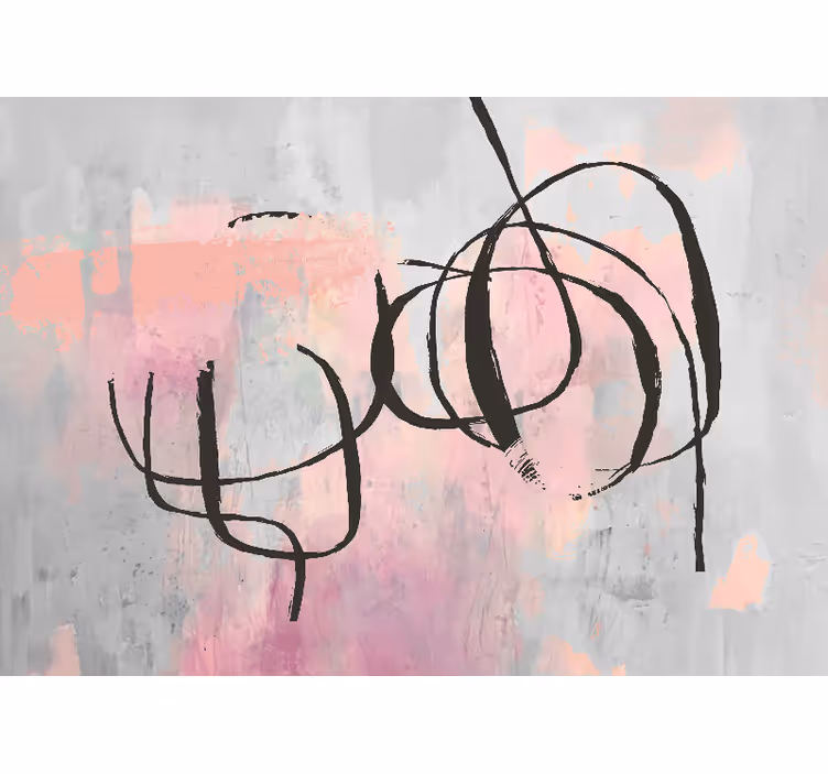 Abstract wall mural with flowing curved lines - TenStickers