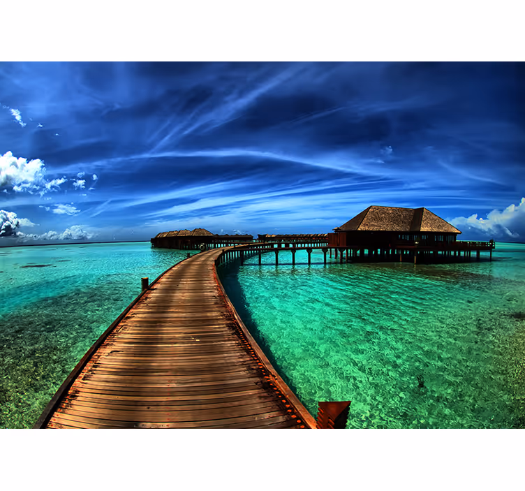 Tropical Ocean Scene wall mural nature - TenStickers