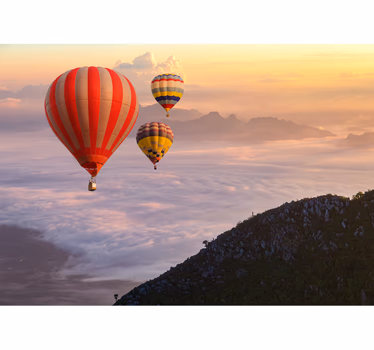 Hot-air balloons in the sky Wall Mural - TenStickers