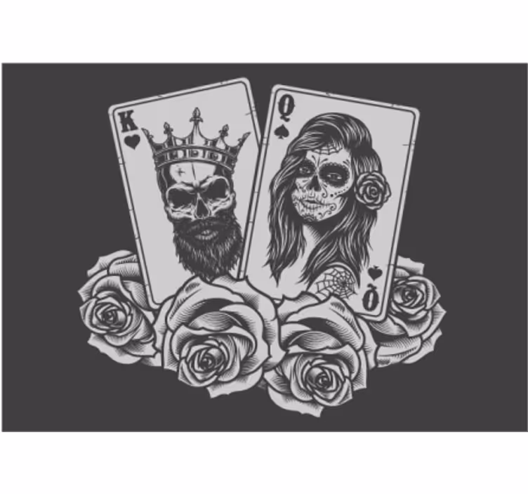 Skull Playing Cards art wall mural - TenStickers