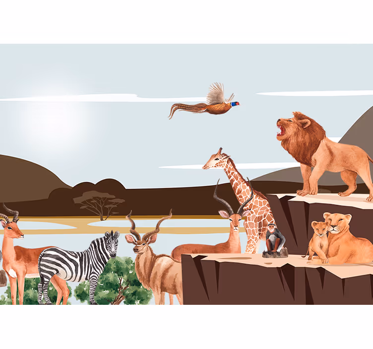 African jungle wall mural - TenStickers