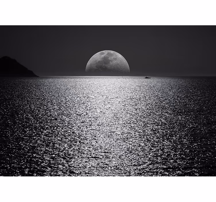 Moonlit view under the sea wall mural - TenStickers