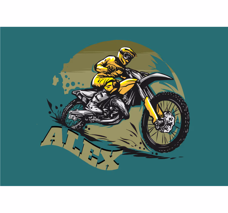 Wall mural vehicle motocross rider in action - TenStickers