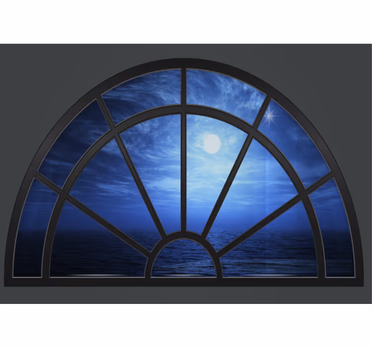 Sky wall mural moonlit ocean scene - TenStickers