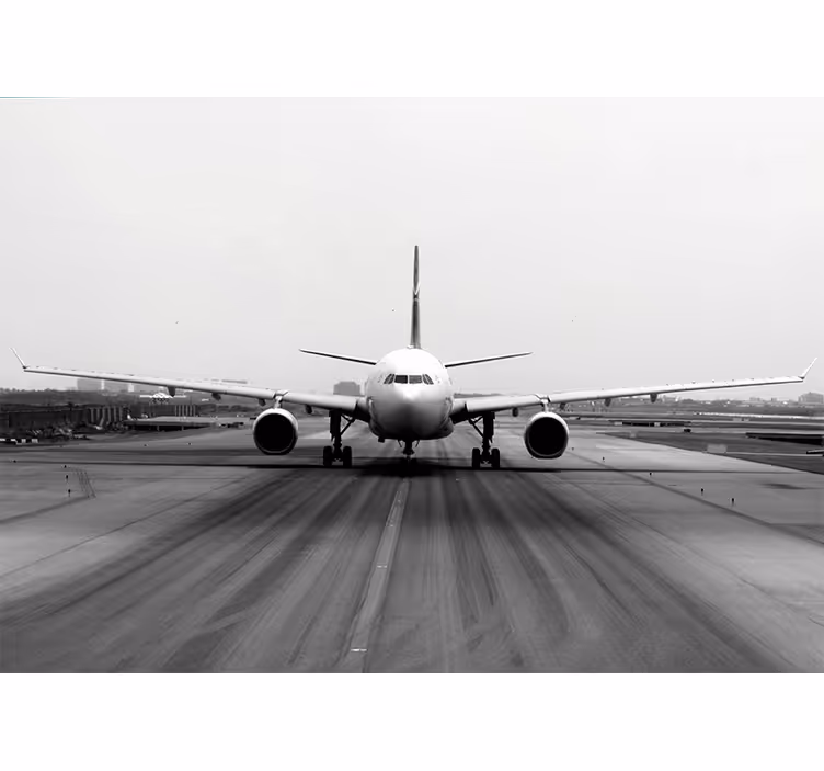 Plane on the runway Bedroom Mural Wallpaper - TenStickers
