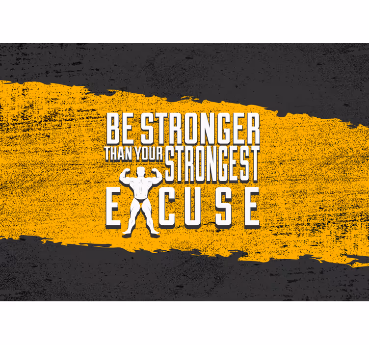 Be stronger fitness phrase wall mural - TenStickers