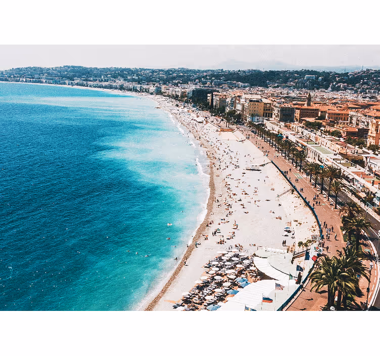 French Beach Paradise city wall mural - TenStickers