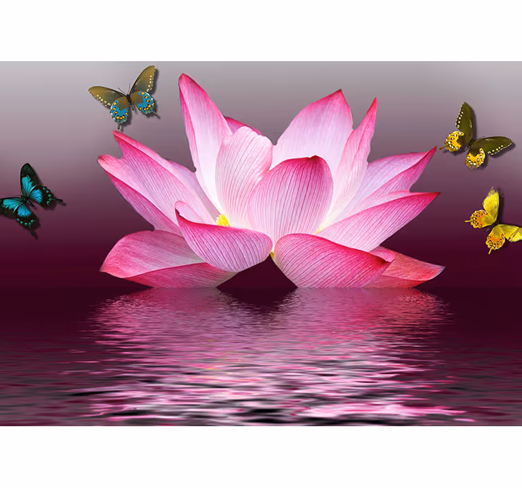 Flower wall mural lotus blossom serenity - TenStickers