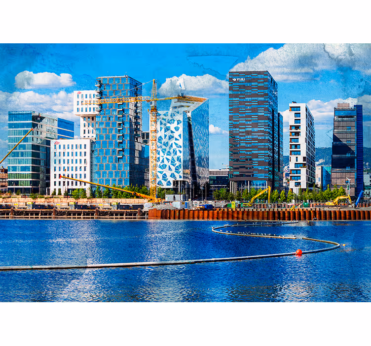 Modern Urban Landscape city wall mural - TenStickers