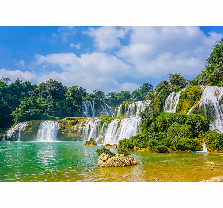 3D tropical waterfall 3D Wall Mural - TenStickers
