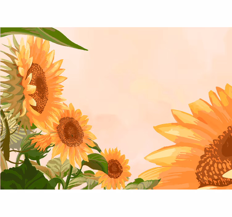 Sunflower Bloom flower wall mural - TenStickers