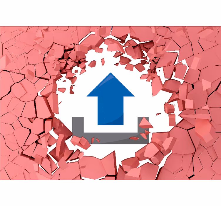 Broken pink wall with image custom wall mural - TenStickers