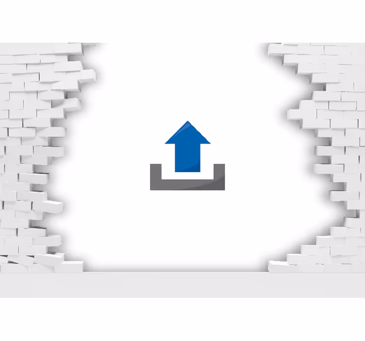 Broken wall 3d bricks with photo custom mural - TenStickers