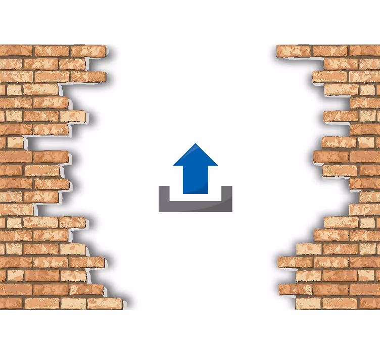 Broken wall 3d image custom wall mural - TenStickers