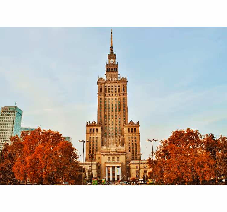 City wall mural palace of culture mural - TenStickers