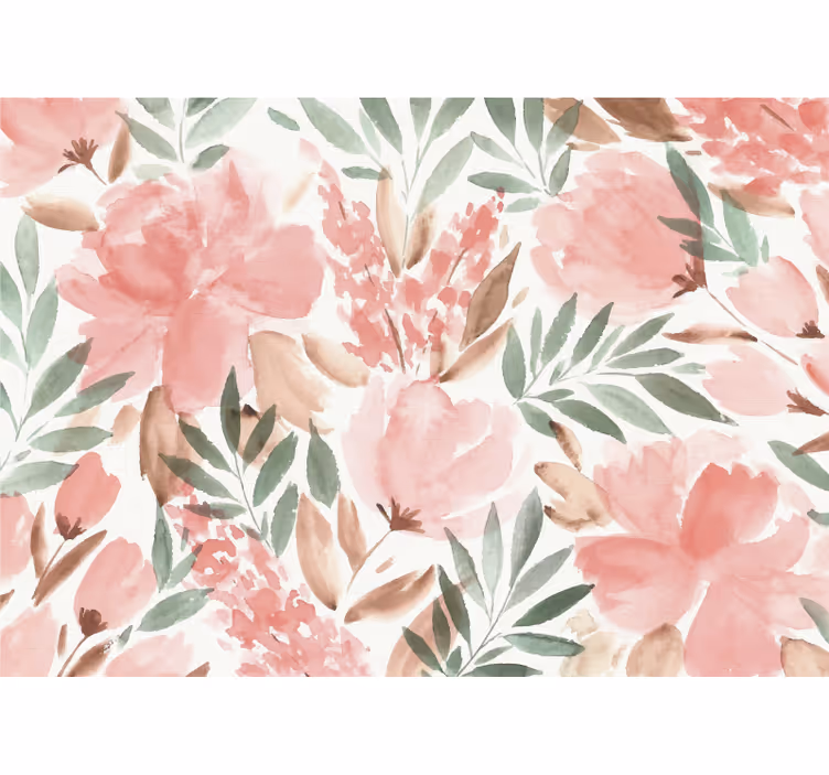 Illustrated different flowers wall mural - TenStickers