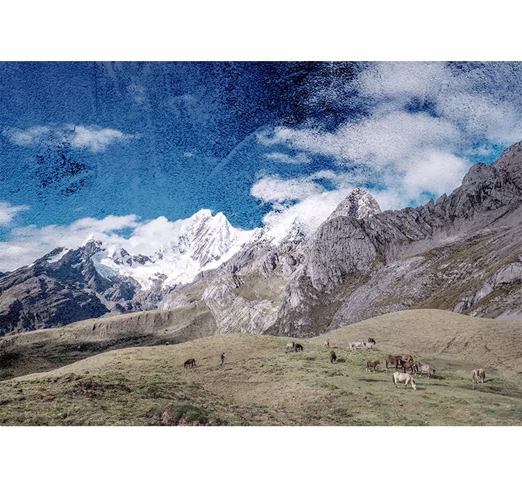 Majestic Mountain Range landscape wall mural - TenStickers