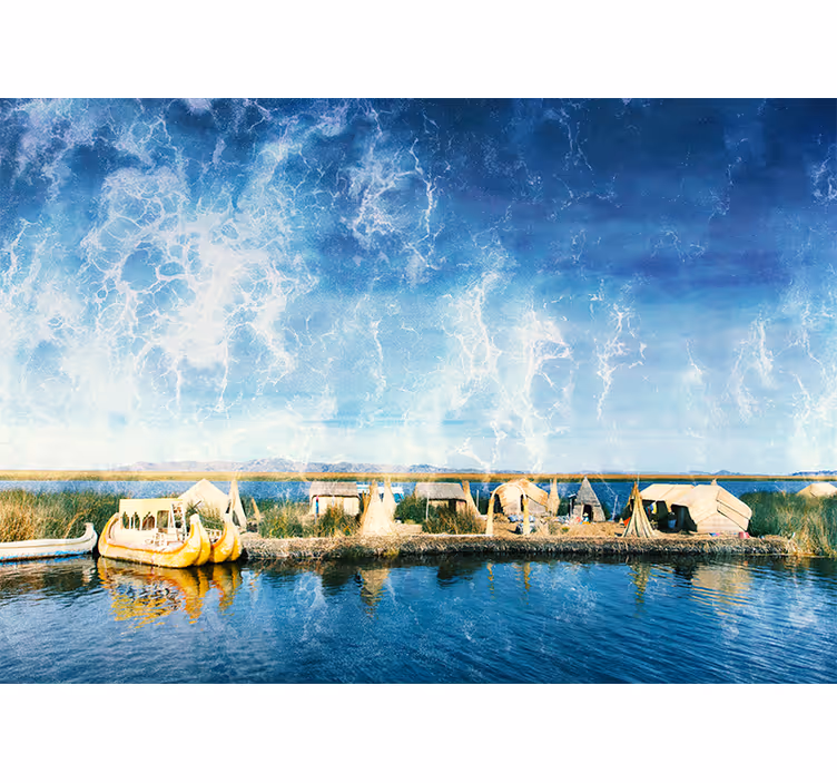 Landscape wall mural serene waterway view - TenStickers