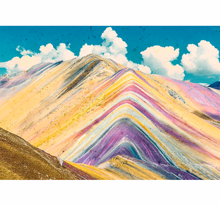 Colorful mountain peaks landscape wall mural - TenStickers