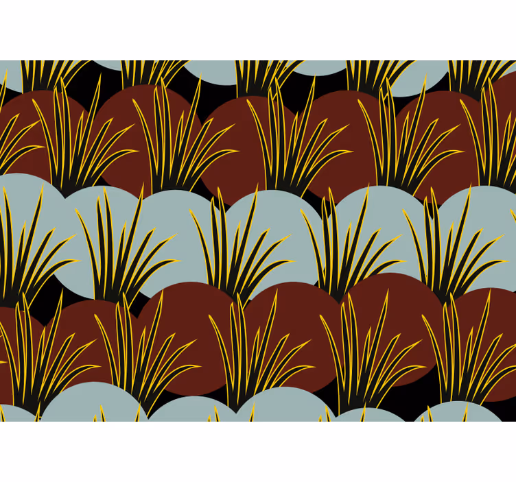 Wall mural nature with stylized grass designs - TenStickers