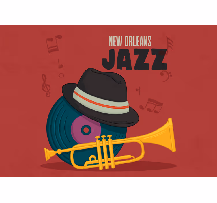 Music wall mural new orleans jazz artwork - TenStickers