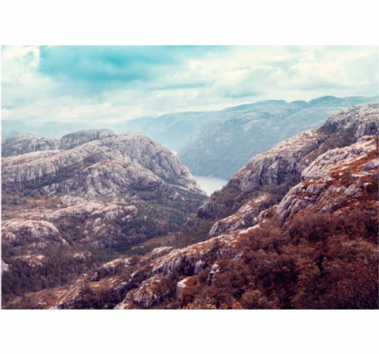 Landscape wall mural mountainous terrain view - TenStickers