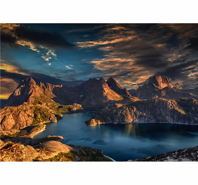 Norwegian sea and mountains nature wall mural - TenStickers
