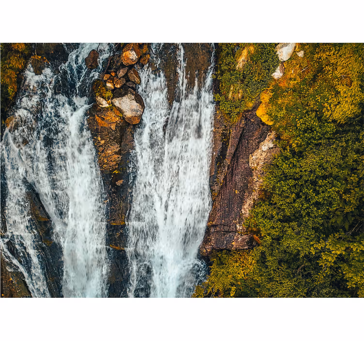 Norwegian mountain waterfall nature wall mural - TenStickers