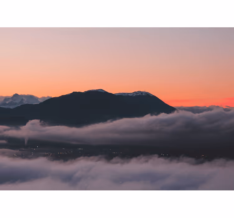 Landscape wall mural mountain sunset view - TenStickers