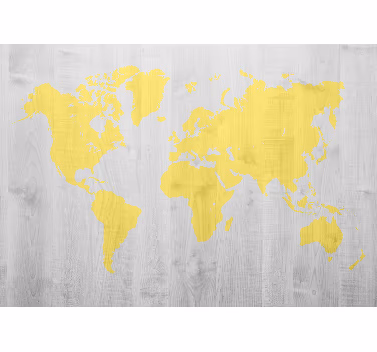 World map wallpaper yellow world map - TenStickers