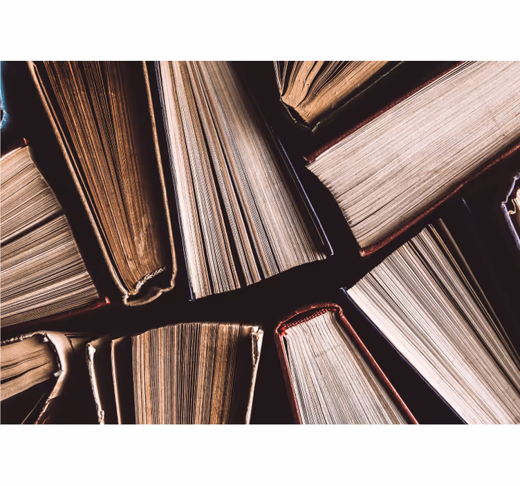 Art wall mural books piled together - TenStickers