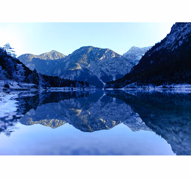 Landscape wall mural mountain reflection - TenStickers